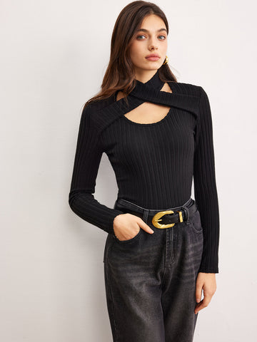 Clara | Criss Cross Neck Ripp-Top