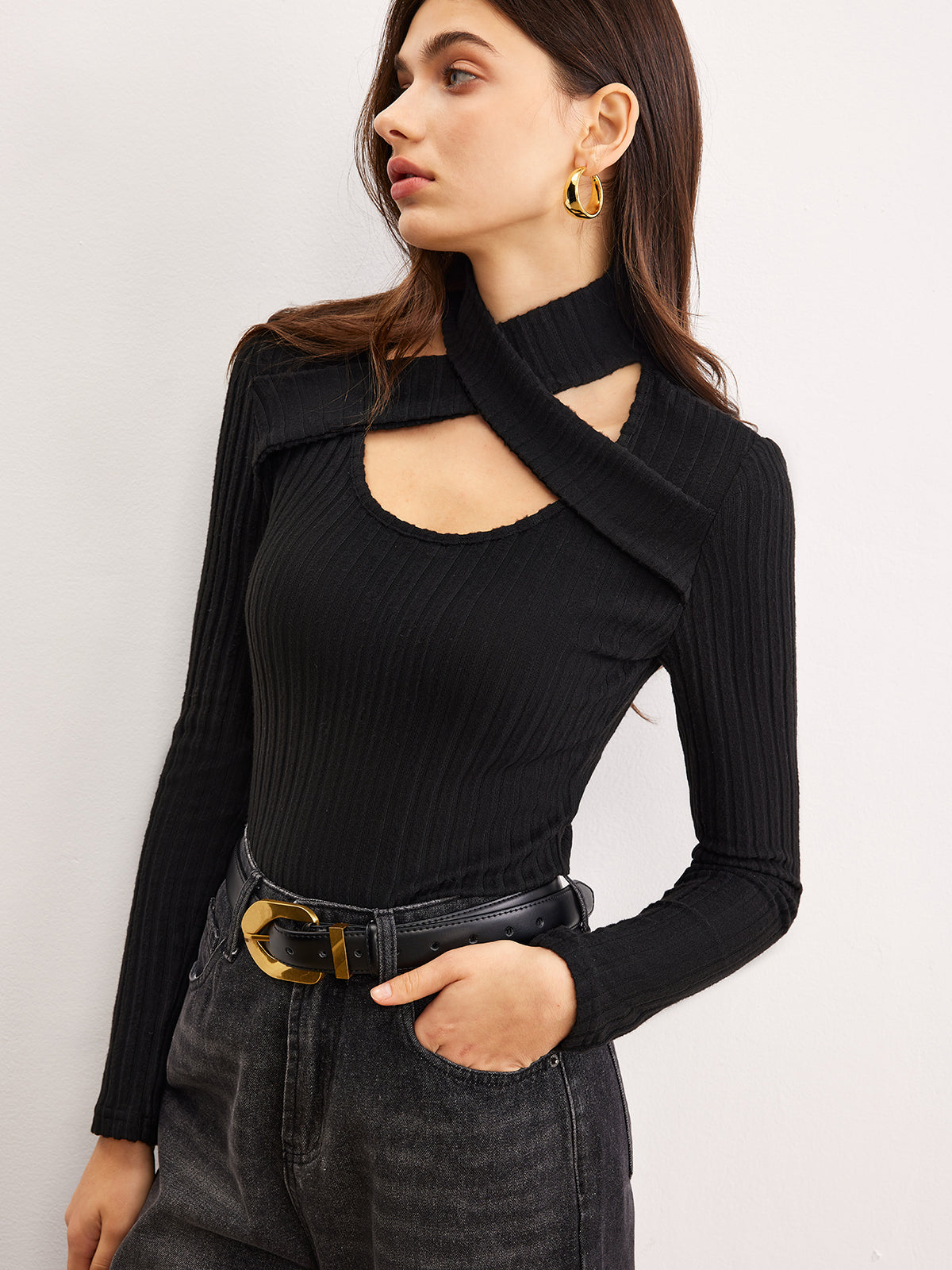 Clara | Criss Cross Neck Ripp-Top