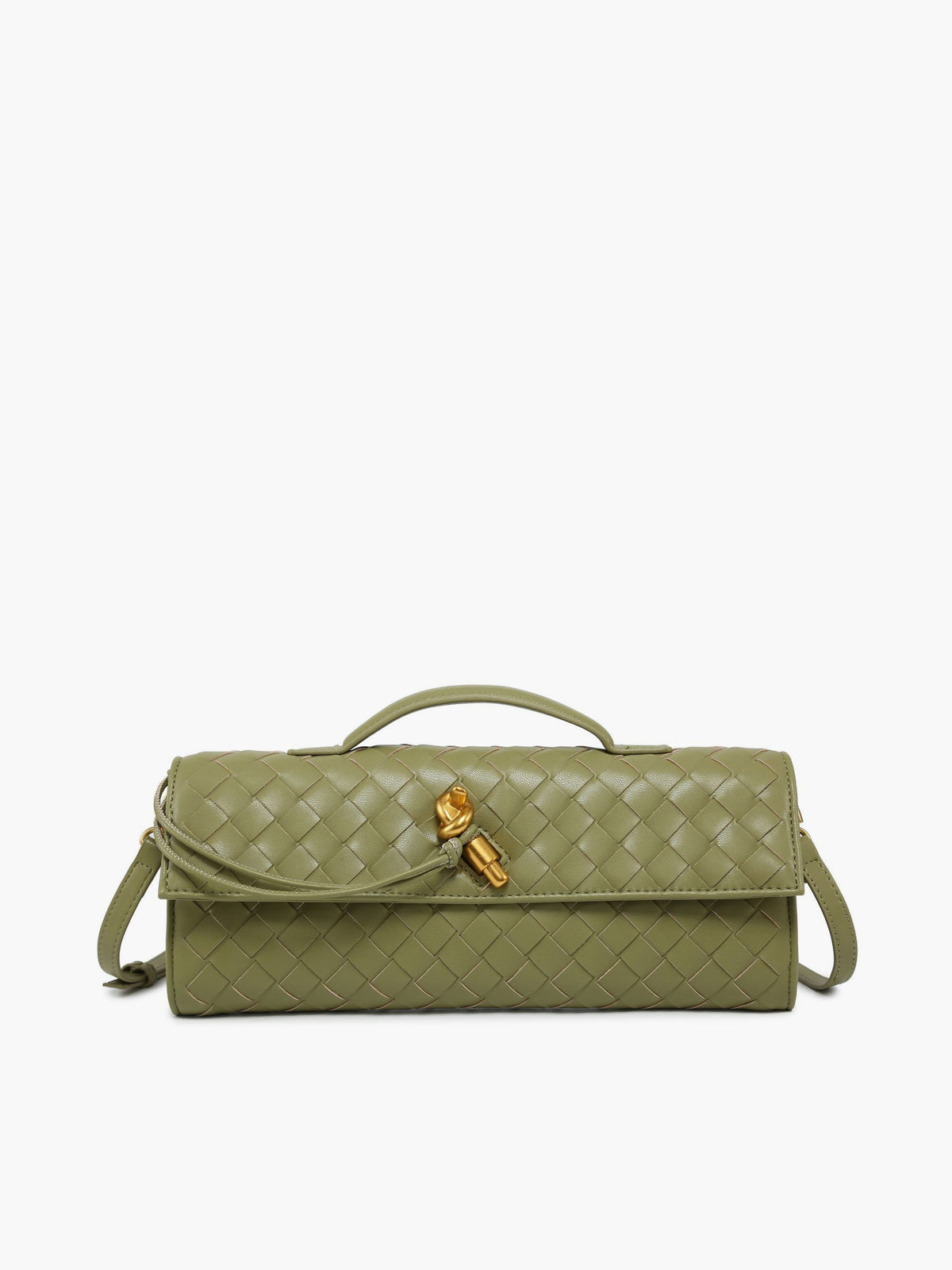 Clara | Zwei-Wege Woven Flap Clutch Schultertasche