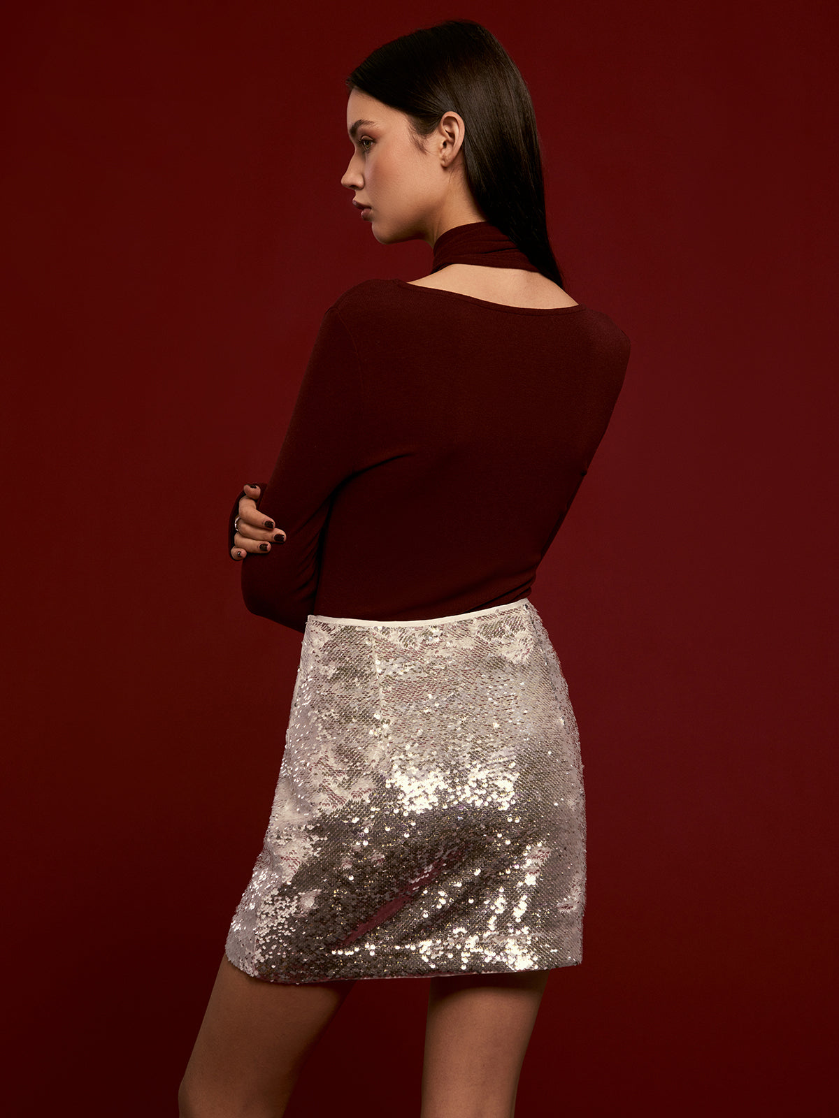 Laura | Minimalistisches Jersey-Top mit Schal