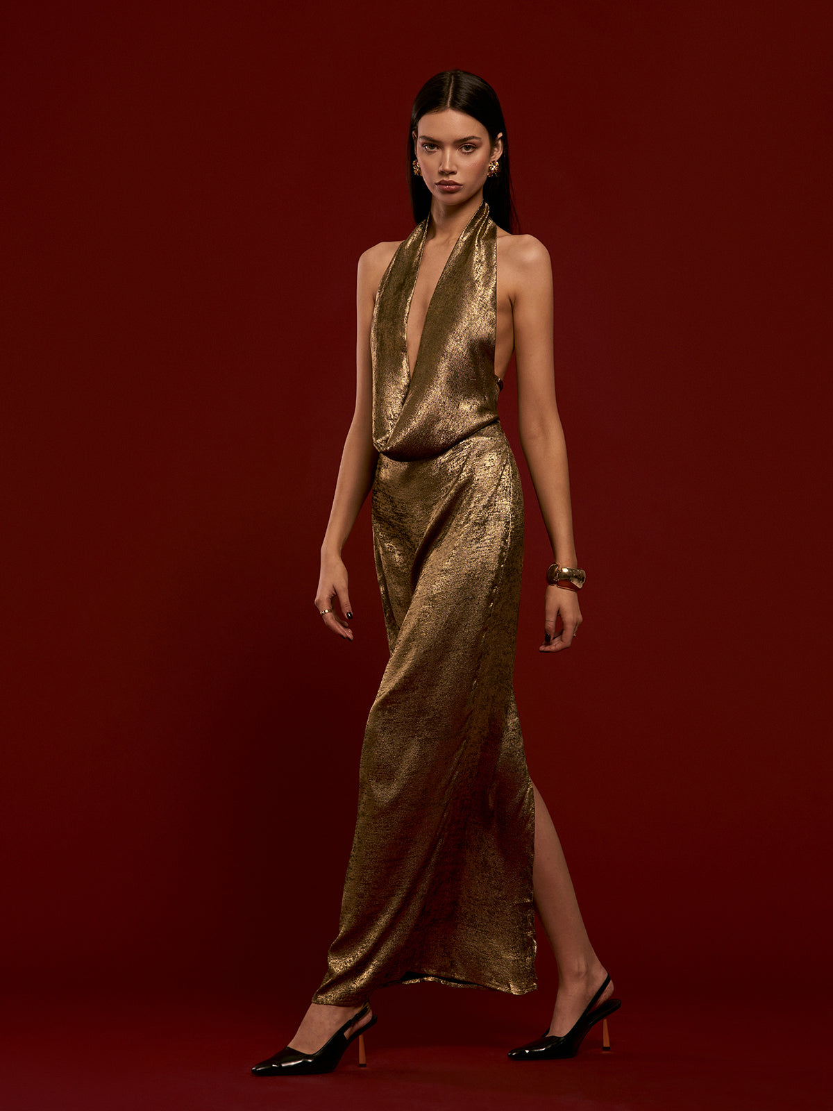 Clara | Plissiertes Halterkleid ohne Rücken