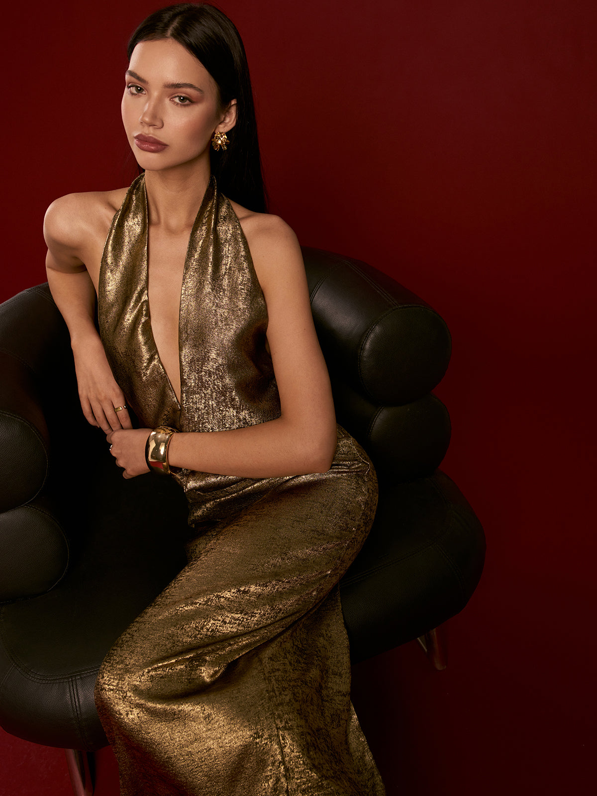 Clara | Plissiertes Halterkleid ohne Rücken