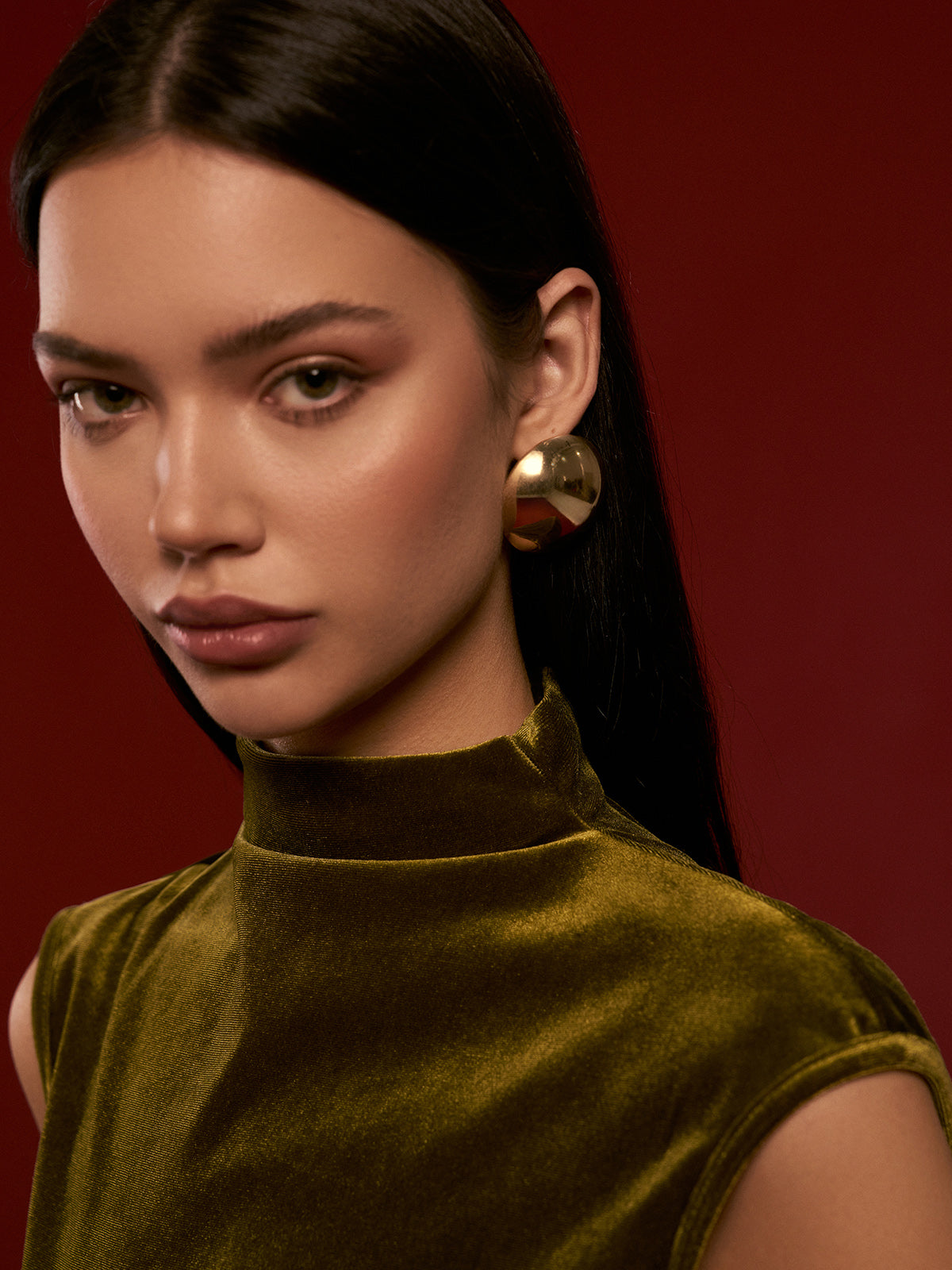 Sophie | Glänzende Halbkugel-Ohrstecker