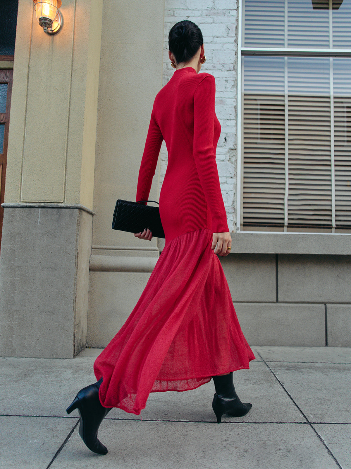 Leni | Elegantes Strickkleid mit Stehkragen