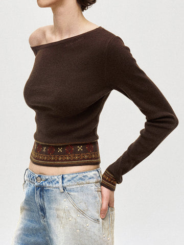 Sophie | Asymmetrisches Crop Knit Top