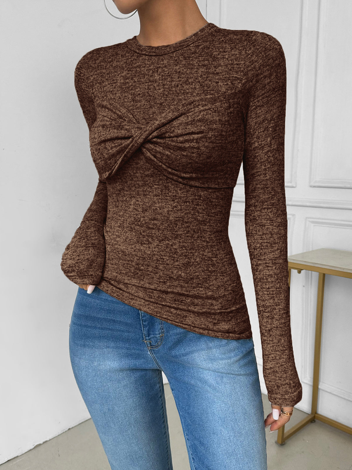 Lila | Knotted Skinny Jersey Top