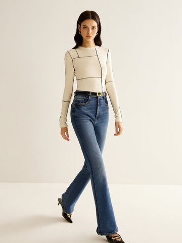 Clara | Vielseitige Bluse mit Kontrastpaspelierung