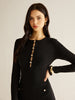 Elvira | Feinstrickkleid mit Cutouts und Rüschendetails