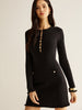 Elvira | Feinstrickkleid mit Cutouts und Rüschendetails