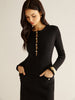 Elvira | Feinstrickkleid mit Cutouts und Rüschendetails