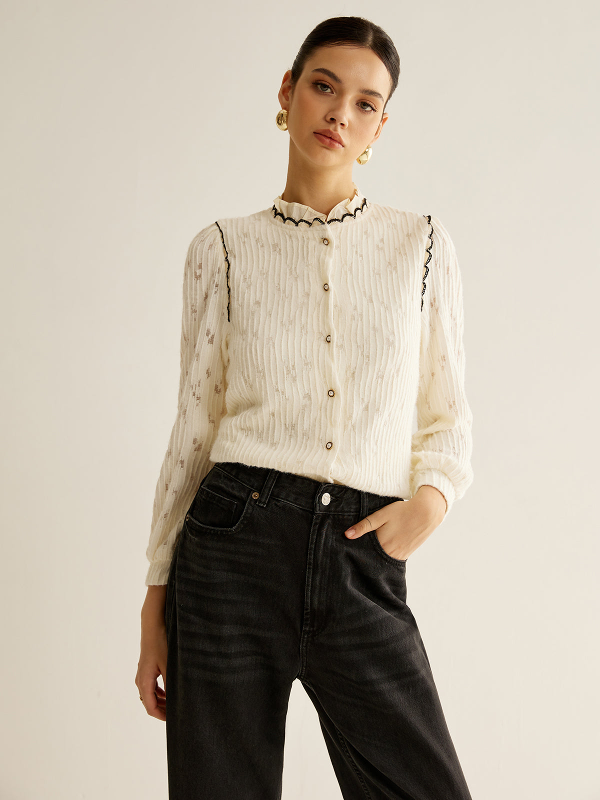 Leoni | Elegante Rüschenbluse