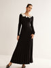 Clara | Elegantes Strickkleid mit floralem Dekor