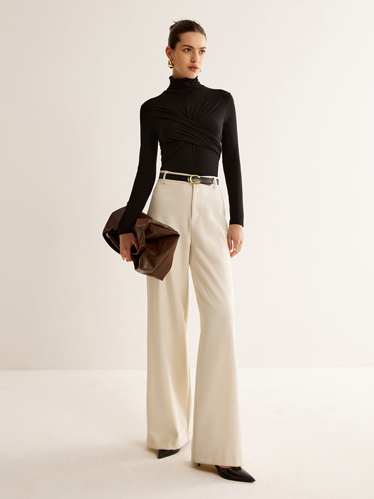 Clara | Criss Cross Falten T-Shirt