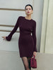 Anna | Minimales geripptes Pullover-Kleid