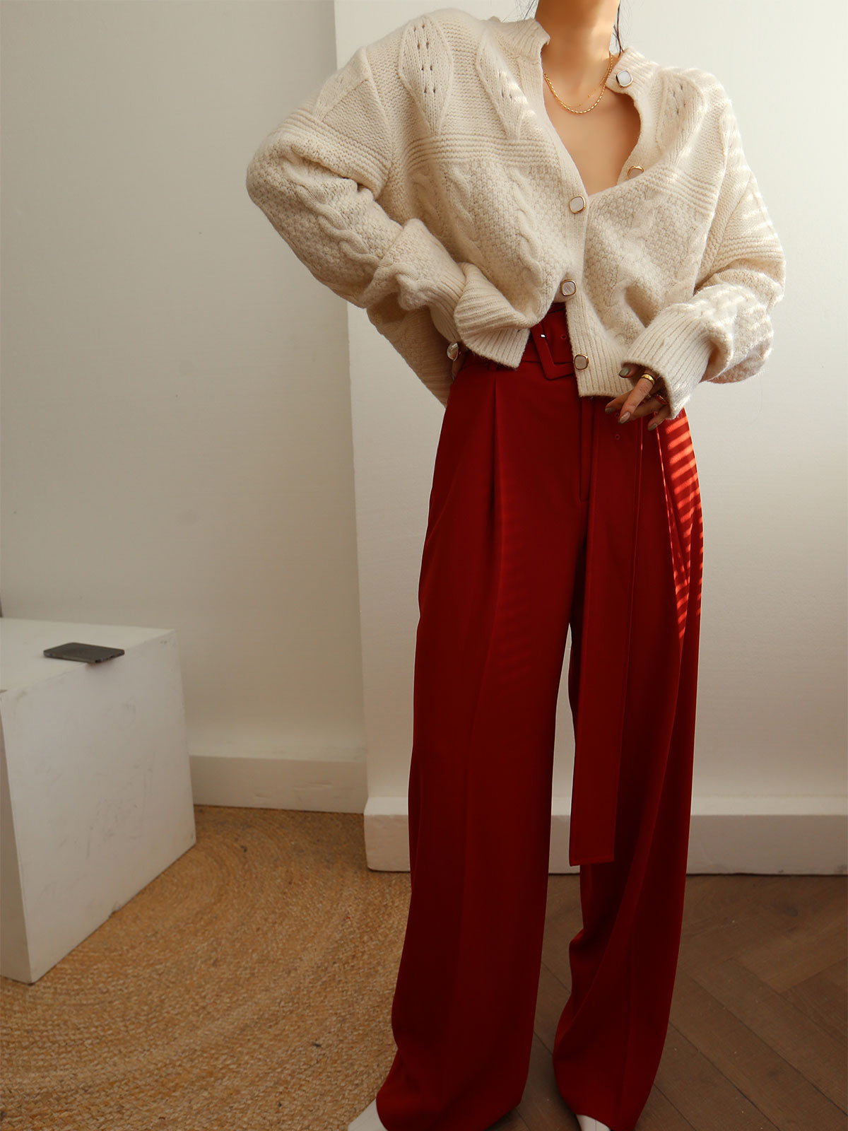 Leonie | Plissee-Bundhose mit Gürtel