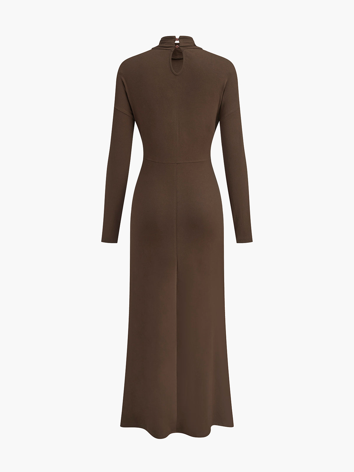 Amelie | Elegantes Faltenkleid mit Knoten und Stehkragen