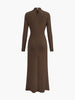 Amelie | Elegantes Faltenkleid mit Knoten und Stehkragen