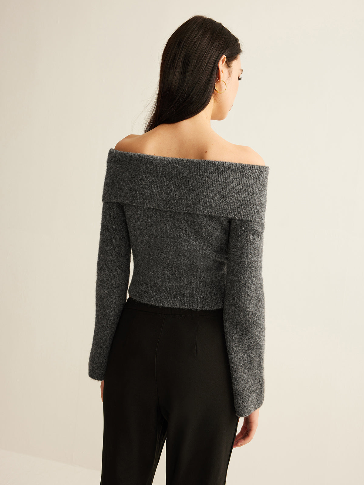 Clara | Stilvolles Off-Shoulder Crop Stricktop