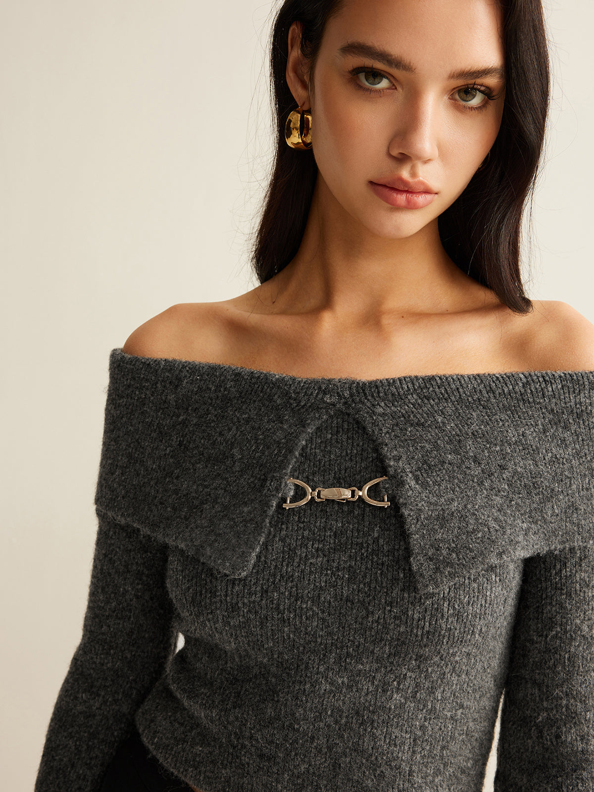 Clara | Stilvolles Off-Shoulder Crop Stricktop