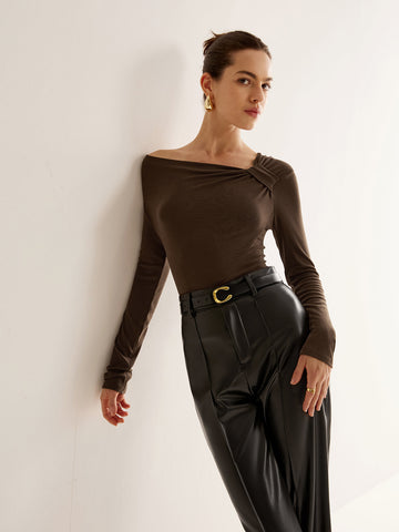 Lisa | Knötchen Cold-Shoulder Jersey Top