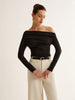 Lena | Asymmetrisches Plissee-Langarm-Top