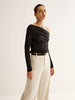 Lena | Asymmetrisches Plissee-Langarm-Top