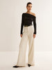 Lena | Asymmetrisches Plissee-Langarm-Top