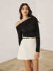 Lena | Asymmetrisches Plissee-Langarm-Top