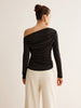 Lena | Asymmetrisches Plissee-Langarm-Top