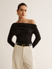 Lena | Asymmetrisches Plissee-Langarm-Top