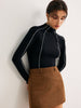 Clara | Bluse mit Kontrastpaspelierung