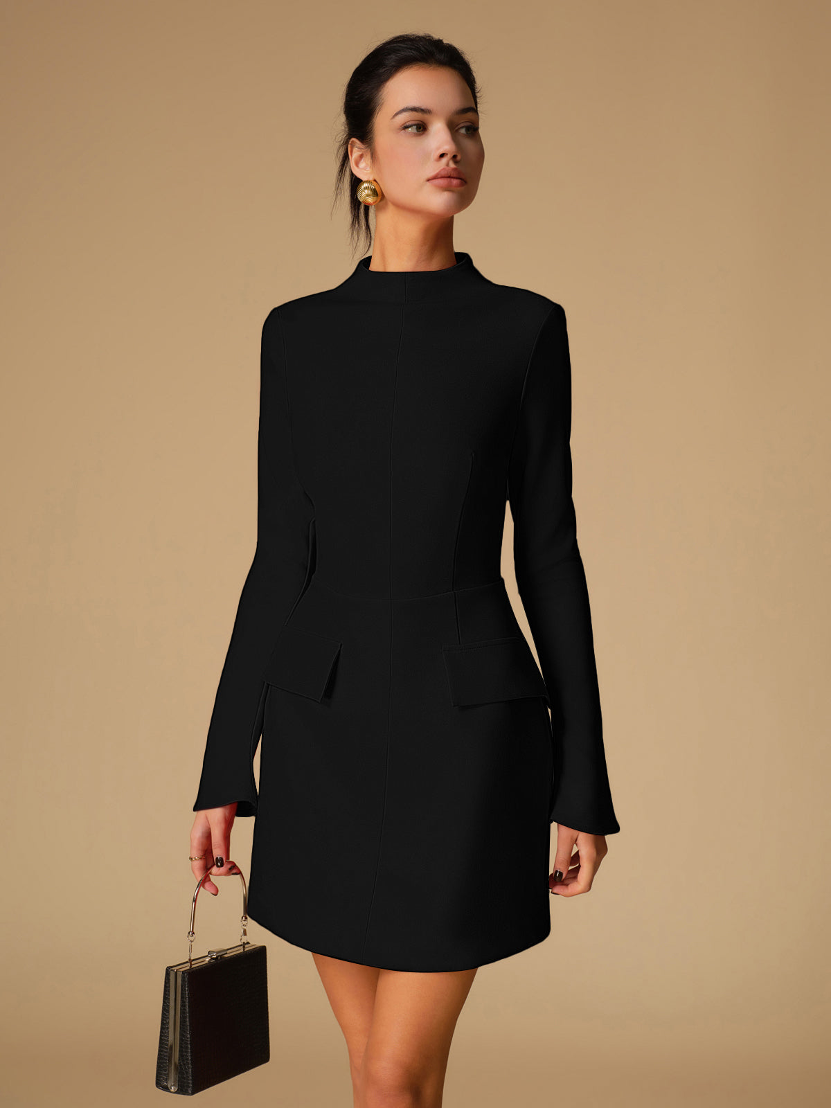 Clara | Schlichtes Mock Neck Kleid