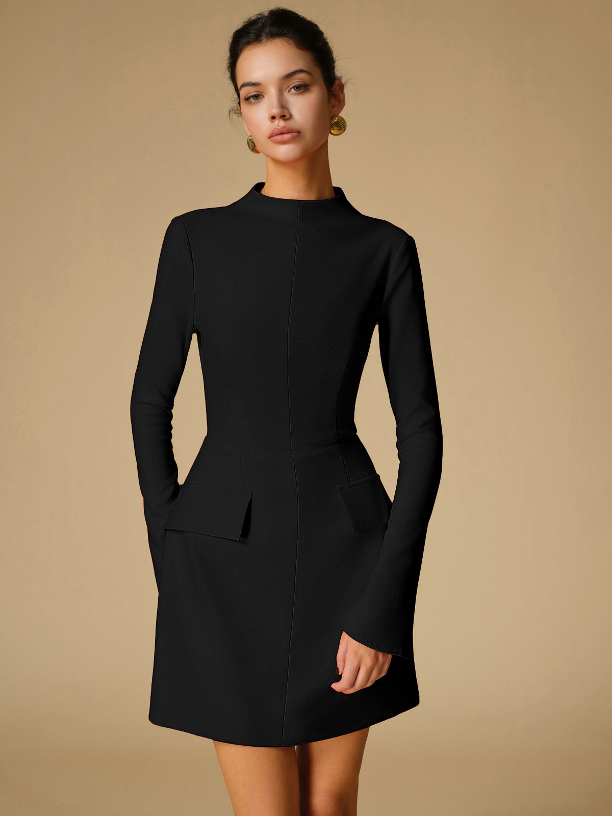 Clara | Schlichtes Mock Neck Kleid