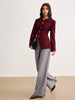 Cordula | Elegante Corduroy Bluse mit Rundkragen und Knöpfen