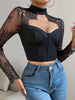 Alessia | Korsagenbluse mit Cutout-Spitzenpaneelen