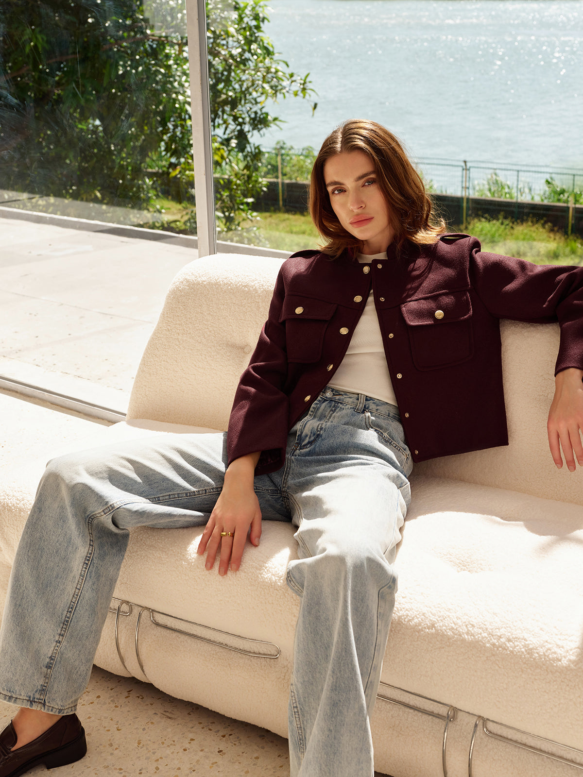 Leon | Elegante Standkragenjacke