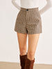 Clara | Houndstooth Button Shorts