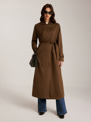 Paul | Eleganter Suede Gürtel Trenchcoat mit Knöpfen