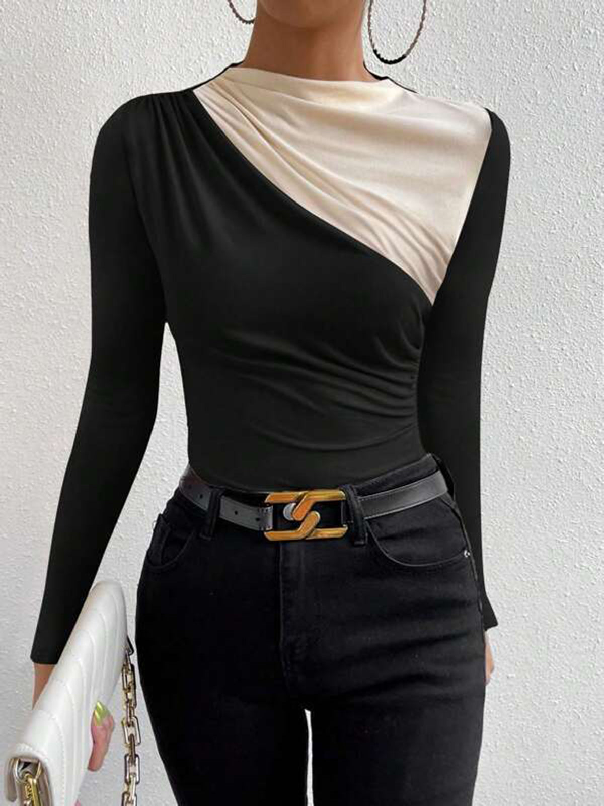 Lara | Stilvolles Farbblock Langarm-T-Shirt