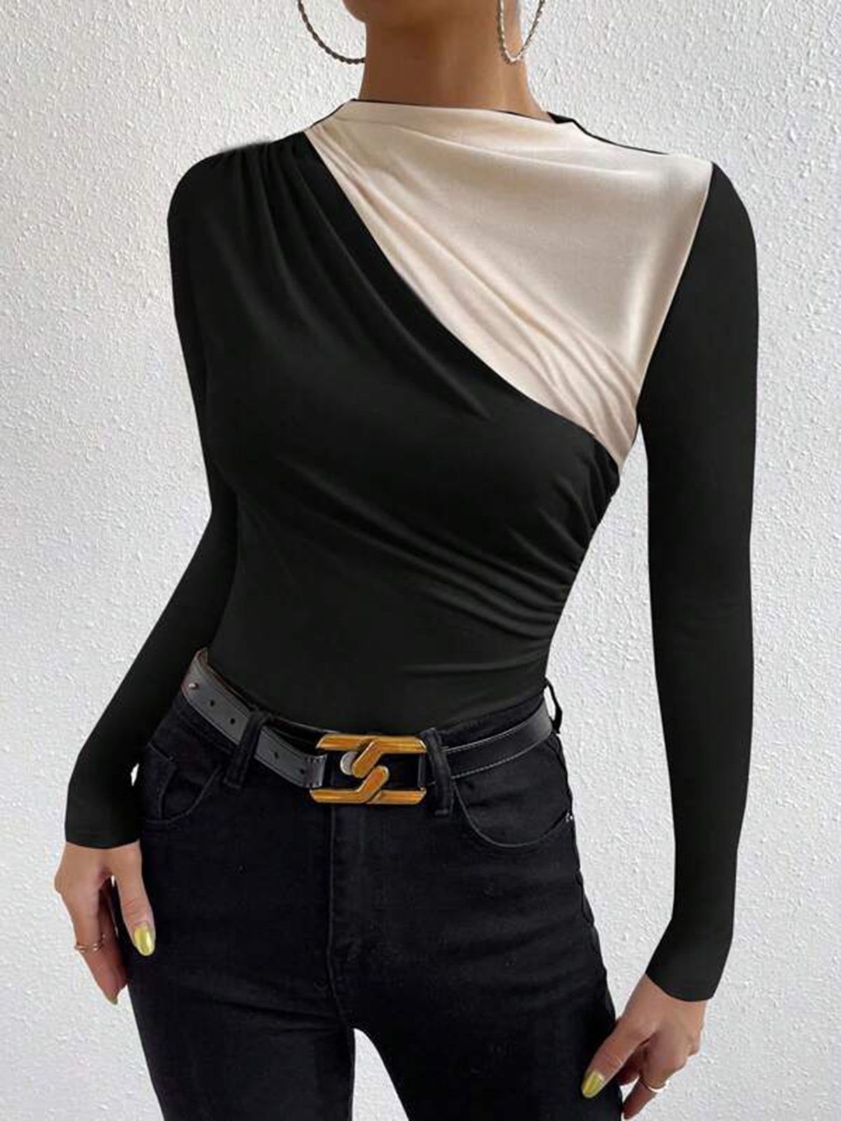 Lara | Stilvolles Farbblock Langarm-T-Shirt