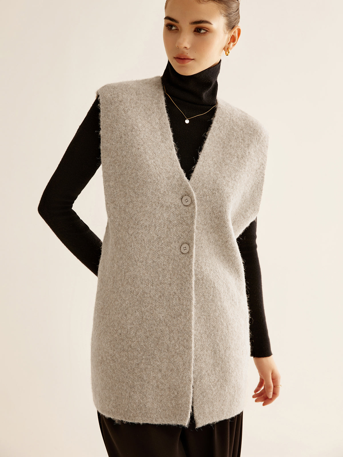 Entdecke den stilvollen Komfort | Strickweste aus Wollmischung