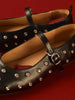 Clara | Nietenverzierte Mary Jane Ballerinas mit Riemen