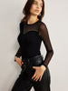 Clara | Glitzerndes Mesh-Panel Jersey-Oberteil
