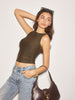 Mia | Elegantes Purl Crop Tank Top
