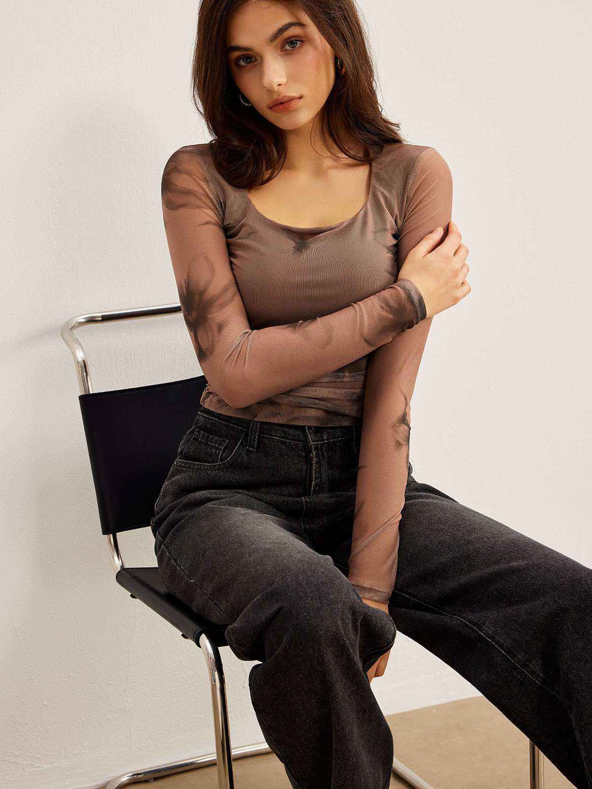 Tanja | Tie-Dye Floral Mesh T-Shirt