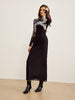 Sophie | Elegantes Maxikleid mit Druck und hohem Kragen