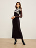 Sophie | Elegantes Maxikleid mit Druck und hohem Kragen