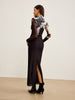 Sophie | Elegantes Maxikleid mit Druck und hohem Kragen