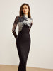 Sophie | Elegantes Maxikleid mit Druck und hohem Kragen
