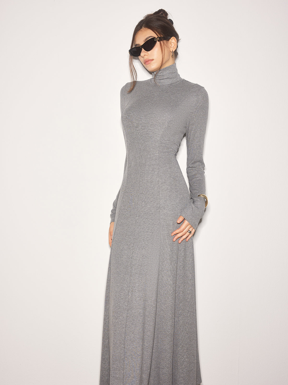 Tanja | Elegantes Longkleid mit Stehkragen